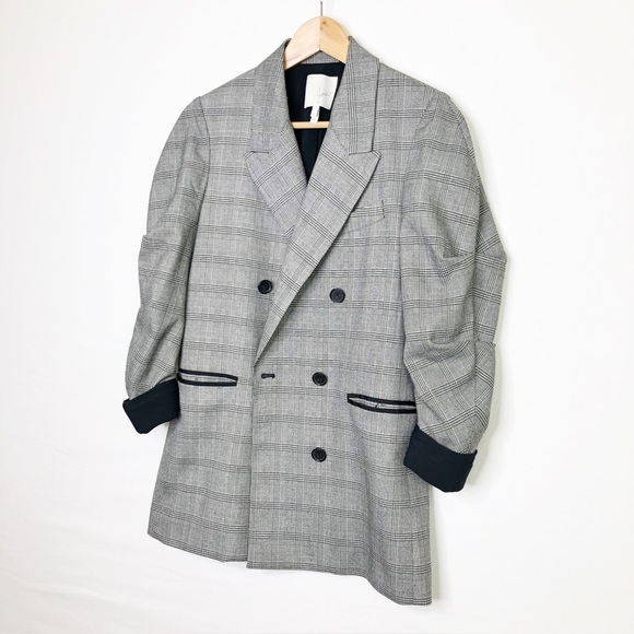 Joie Plaid academia, double breasted blazer - Picture 7 of 11